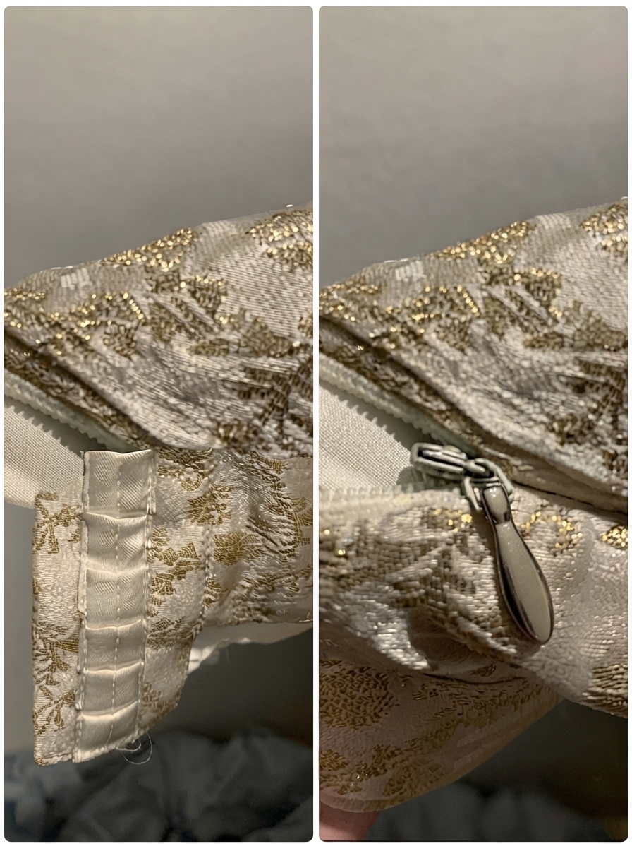Rajasthani-Style Full-Flare Jamawar Gharara – Light Gold/Fawn - Image 3
