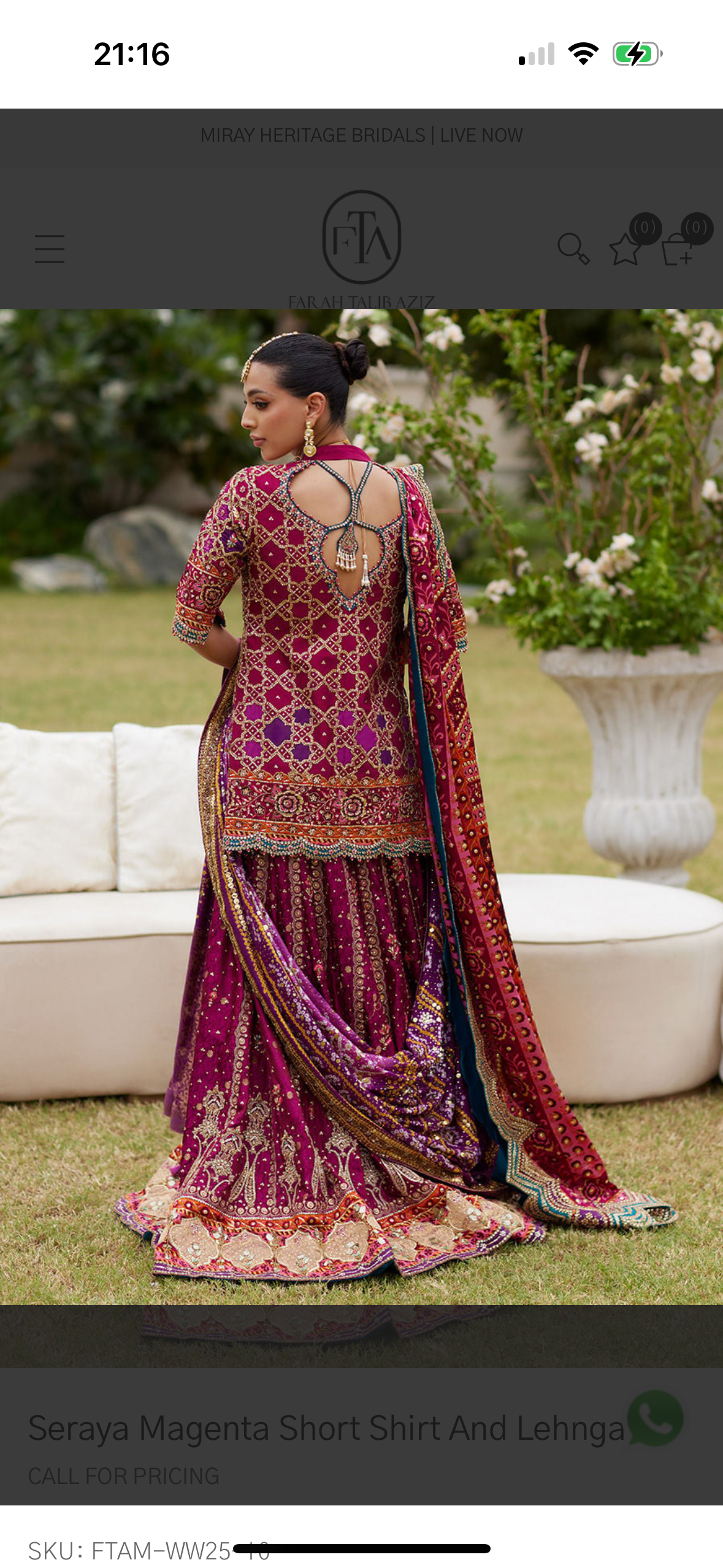 Seraya Magenta Short Shirt And Lehenga - Image 4