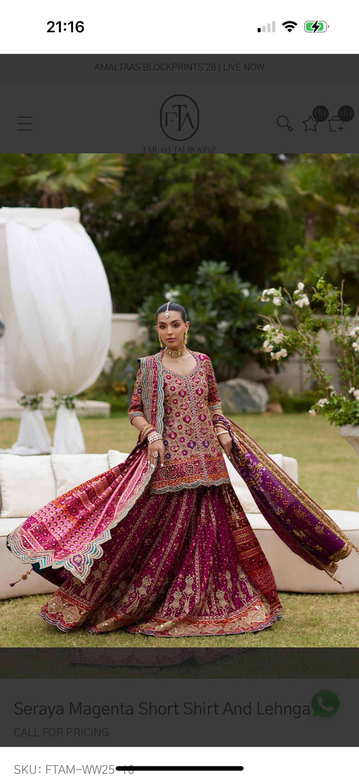 Seraya Magenta Short Shirt And Lehenga - Image 3